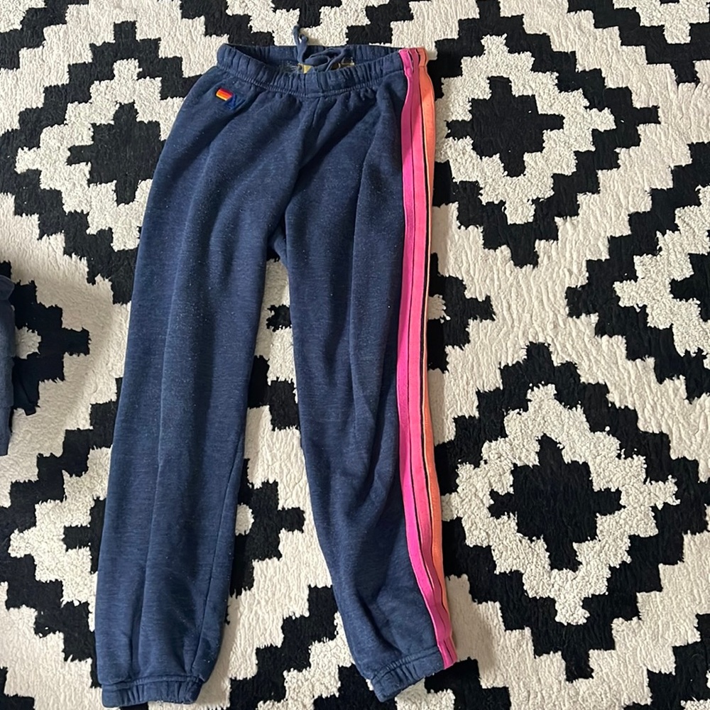 Navy with stripe Aviator nation Sweatpants.